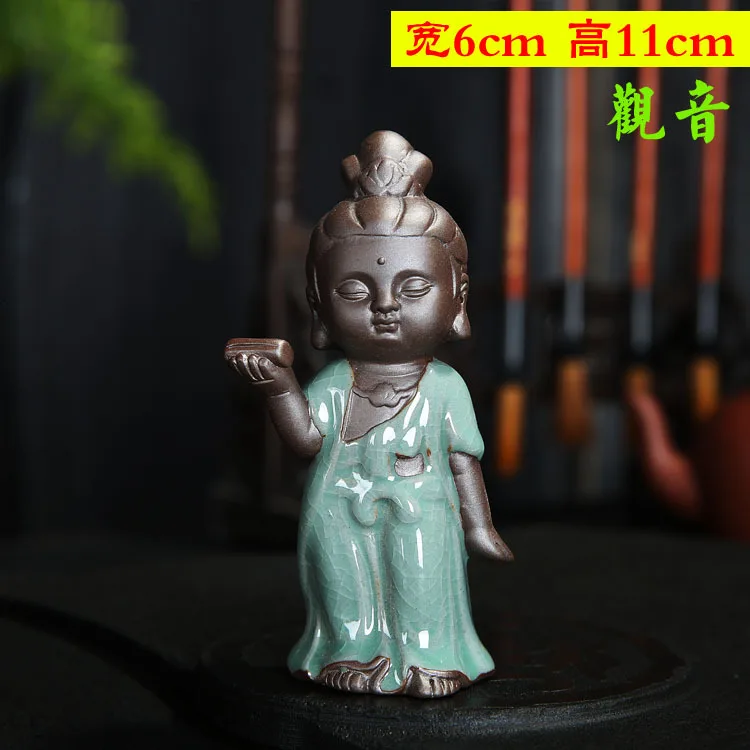 Purple Clay Tea Pet Ornament Guanyin Tathagata Buddha Little Monk Sha Mei Home Succulent Decoration Tea Pet