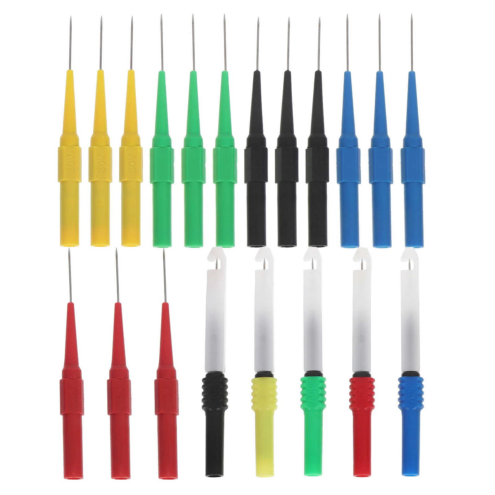 

20pcs Car Repairing Test Probes 0.7Mm 2Mm/4Mm Piercing Multimeter Needle Leads For Automotive Circuit Testing Tool Instrument