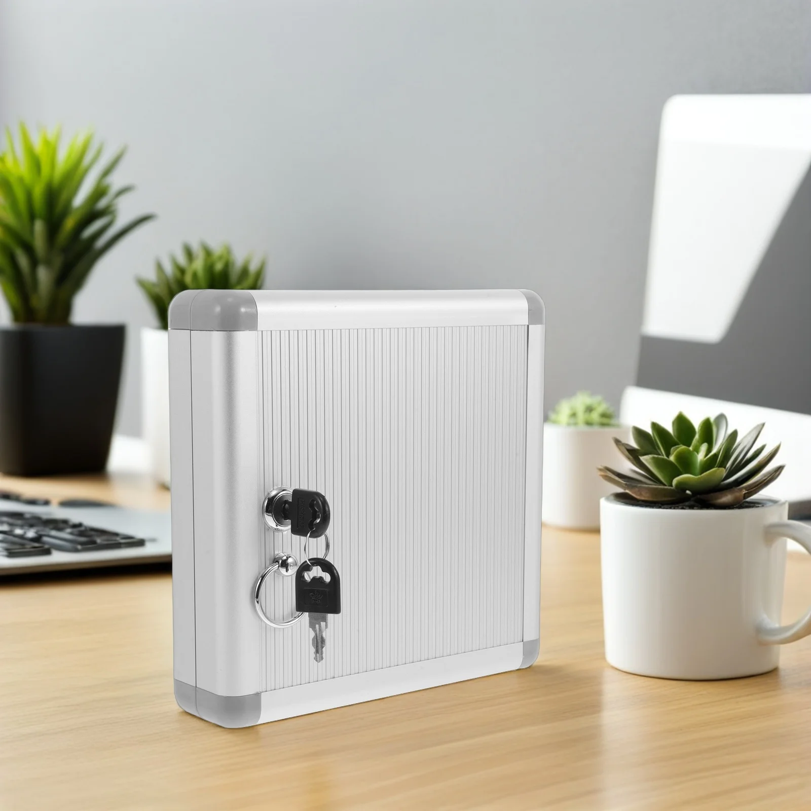 صندوق قفل المفاتيح المعدني شديد التحمل، منظم آمن مثبت على الحائط لمكاتب مستودعات الفنادق مع تصميم مضاد للسرقة وواضح #4
