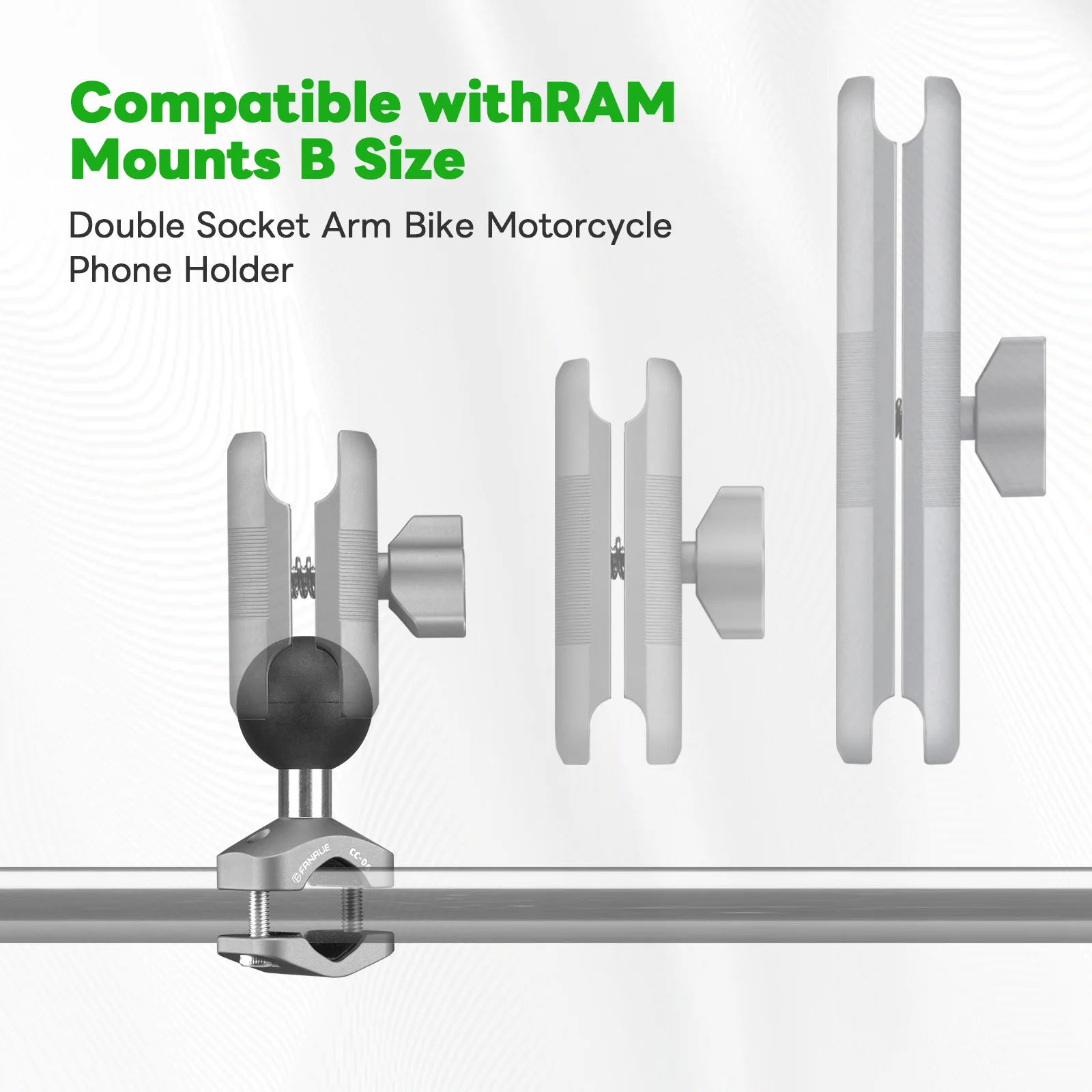 FANAUE Aluminiumlegierung Motorrad-Rückspiegel Handyhalterung 25mm/20mm/17mm Kugelkopf-Erweiterungsbasis ist stabil – Detail 4