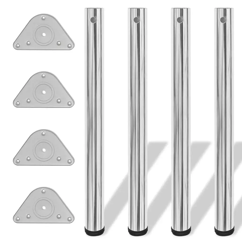 

Adjustable Chrome Iron Table Leg Feet Set of 4 Standard Size Furniture Support Base