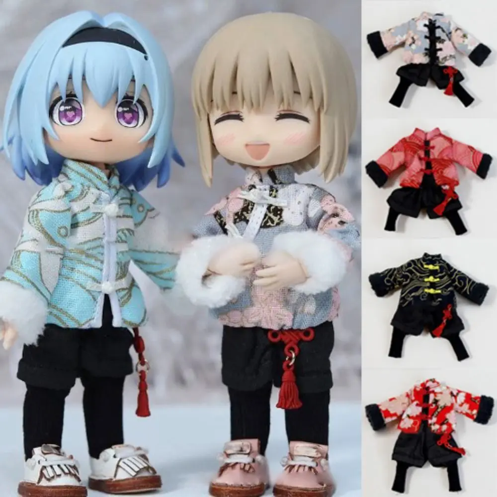 

Fashion Chinese Style Boys Clothes Suits Handmake DIY Doll Accessories Doll Ancient Jacket Coat Pants for 1/11 OB11 Dolls