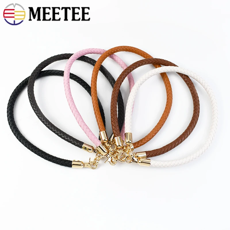 

30/40/60mm Fashion PU Leather Woven Handbag Handles Metal Buckle for Women Purse Replace Shoulder Strap Handle Bag Accessories