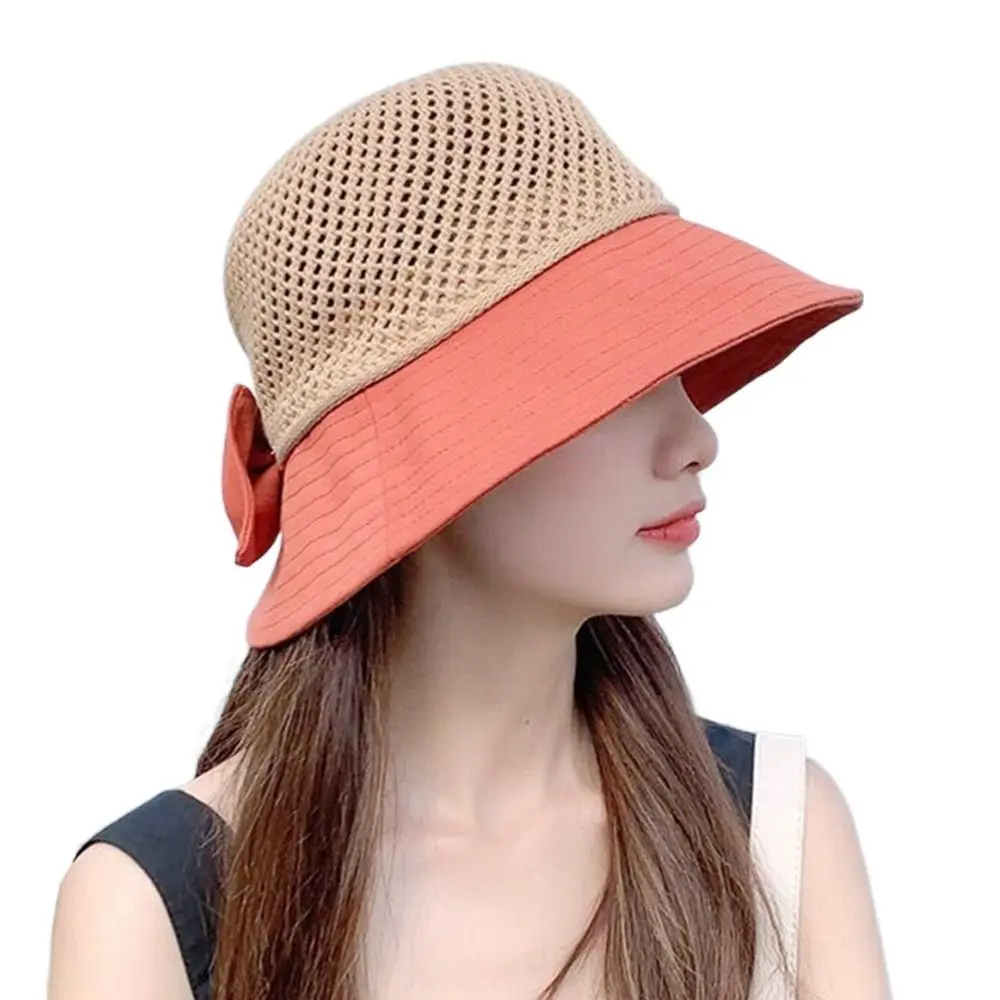 Women UV Protection Wide Brim Panama Hat Bucket Hat Sunshade Hat Beach Cap Sun Cap