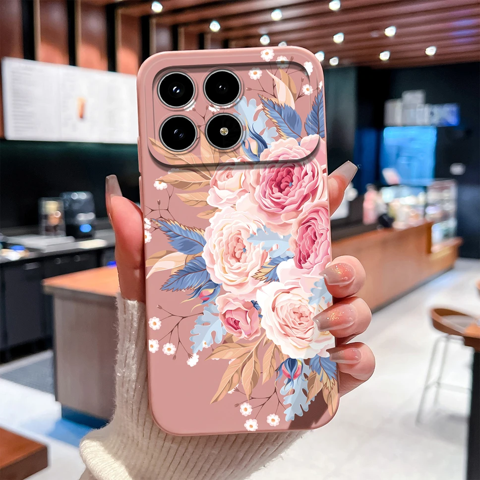 ل Xiaomi Poco F8 Pro / F8 الترا جراب هاتف موضة الزهور لينة السائل سيليكون عالية الجودة قذيفة ل Poco F 8 الترا الوفير