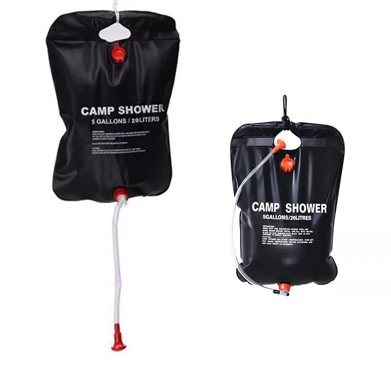 Solar Shower Bag Camping Shower Bag 5Gallons/20L Camping Hiking Beach Swimming Outdoor Activities Tools