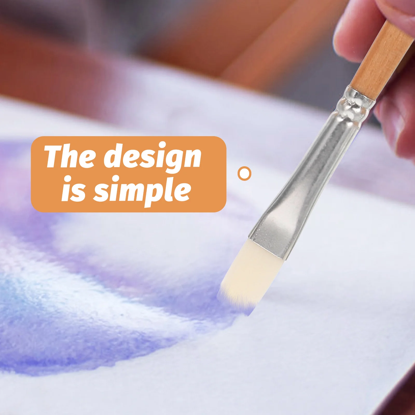 

6Pcs High-Class Silicone Wood Brushes for Watercolor Oil Gouache DIY Crafts and Artworks Travel Watercolor Paint