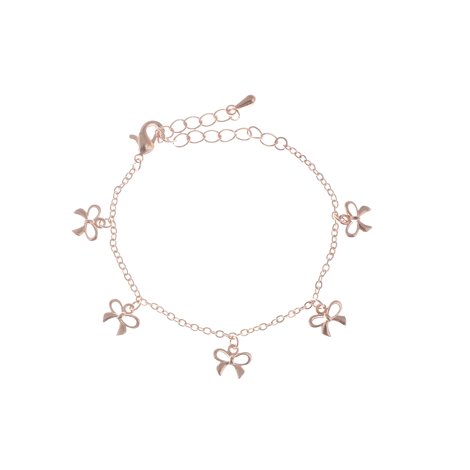 Bracelets Five Bows Charms for Baby Girls Toddler Kids Children Gifts Small Chic Lovely Fashion Jewelry All-Match