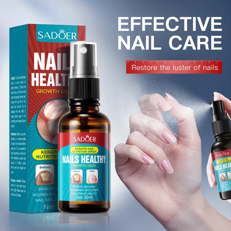 Spray do paznokci z keratyną 30 ml, delikatna pielęgnacja paznokci, spray do codziennej pielęgnacji zdrowych paznokci na dłoniach i stopach.