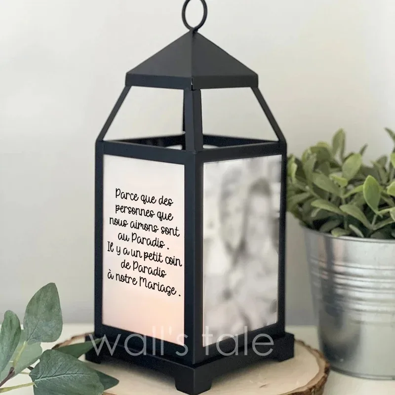 French Lantern Stickers Deceased Wedding Vinyl Decals Decoration Thought Marriage Death Vinyl Sticker Memorial Lantern Decal
