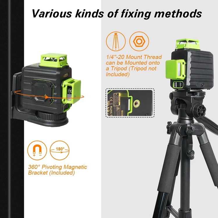 Huepar B02CG 8 Line Cross Line 360 Degree Laser Level