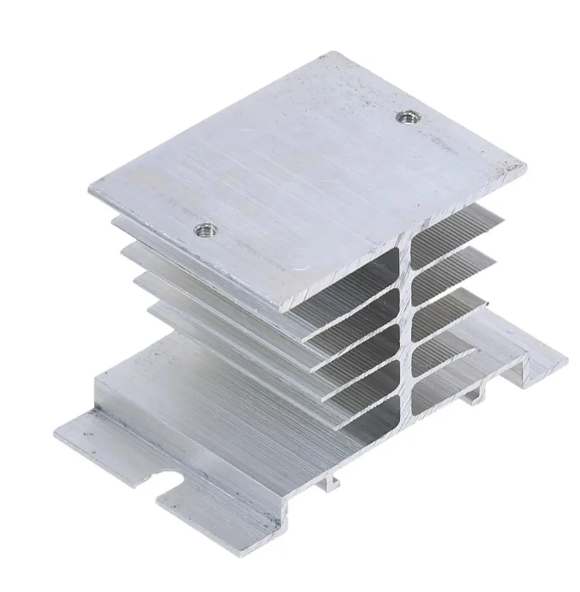 1 pcs Aluminum Fins Single Phase Solid State Relay SSR 10A to 40A Aluminum Heat Sink Dissipation Radiator Newest Rail Mount