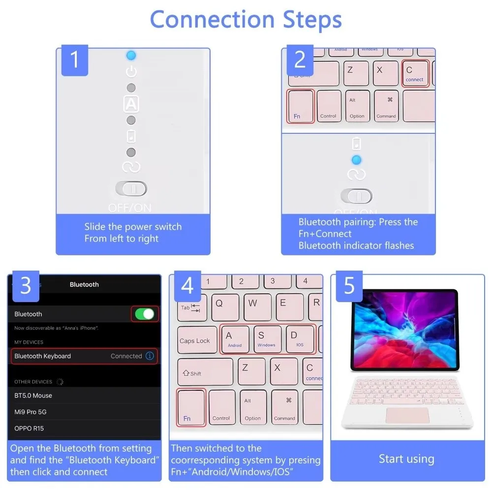 Tablet Accessories Touch Touch Keyboard Wireless Bluetooth Bluetooth Keyboard Universal Wireless Keyboard Home Use