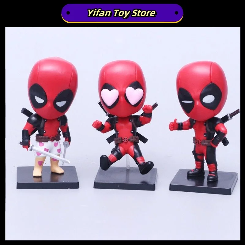 Figura de acción de la película de Anime Deadpool, adornos para automóvil, espejo retrovisor colgante, modelo de juguetes de decoración, 10cm