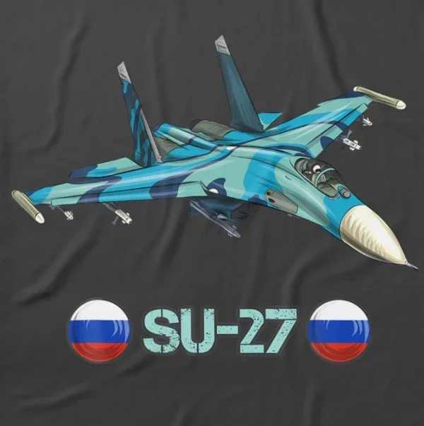 Russian Cold-War Sukhoi SU-27 Jet Airplane Men T-Shirt Short Sleeve Casual 100% Cotton O-Neck Summer Shirt