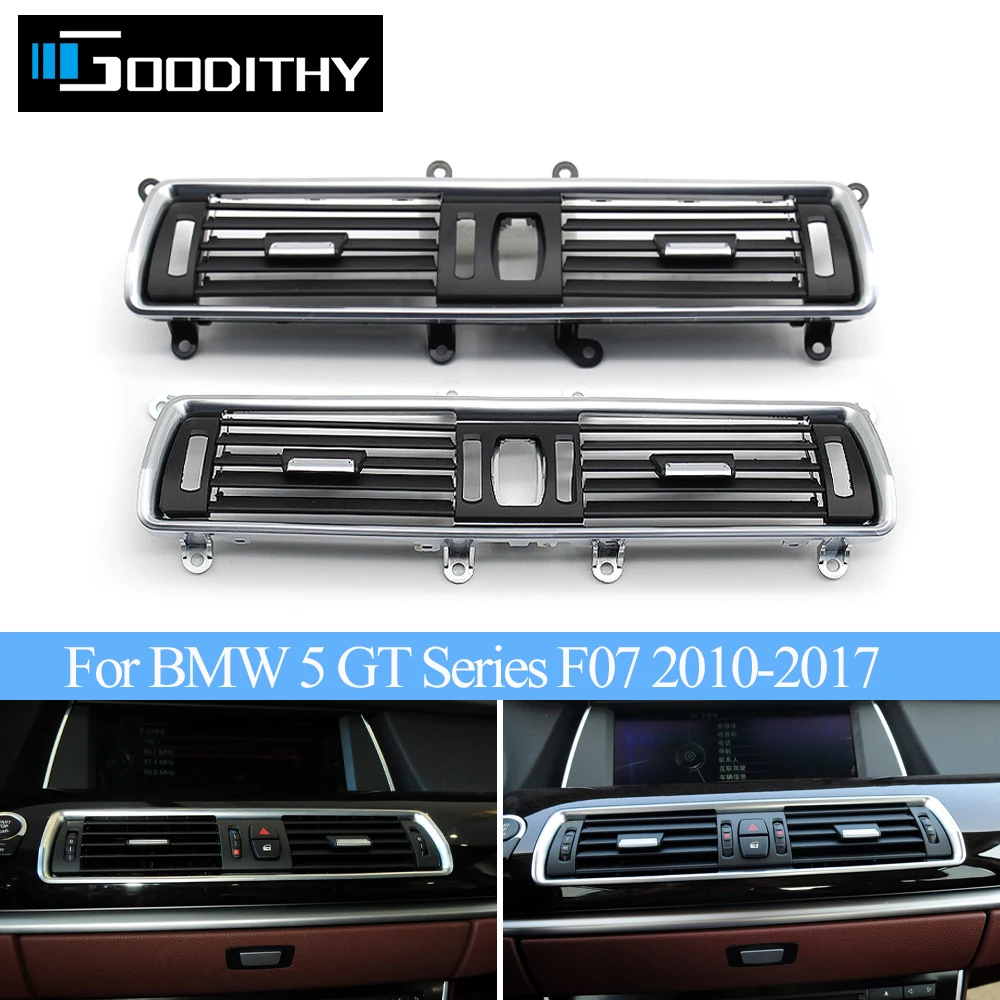 Front Console Chrome Central Air Conditioner AC Vent Grill For BMW 5 Series GT F07 528 535 550 2010-2017 64229142584 64229142590