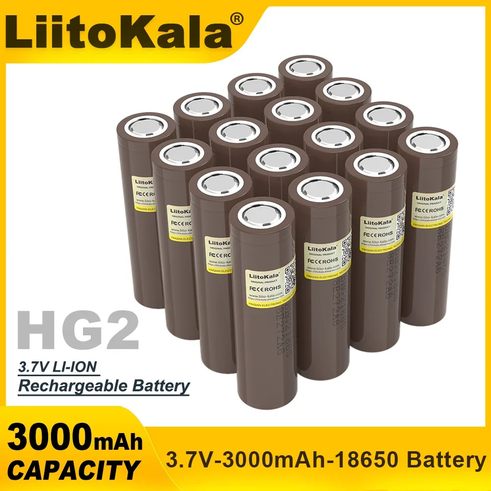 1-9PCS Liitokala HG2 New 18650 3000mAh 3.6V Lithium Continuous Discharge 20A Dedicated Electronic Power  Battery