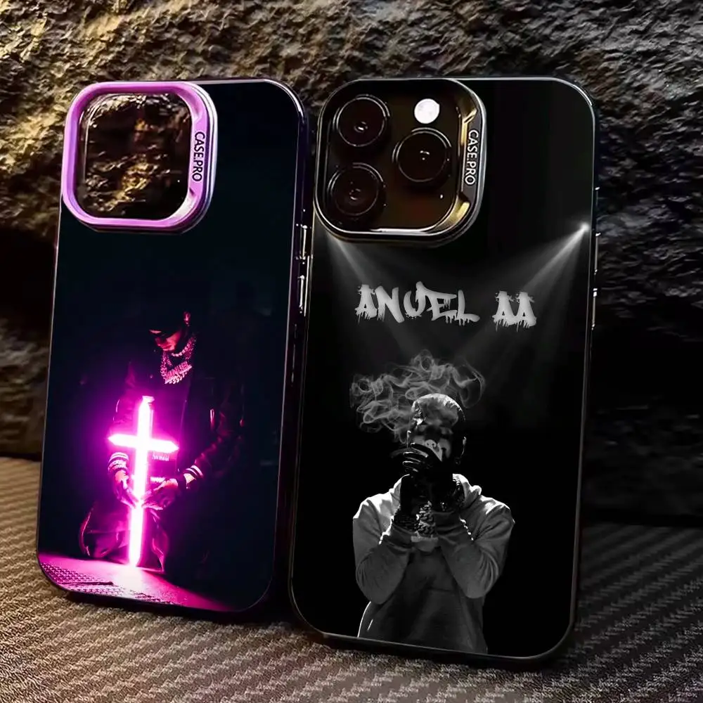 

A-Anuel Rapper AA Phone Case For iPhone 17,16,15,14,13,12,11 Plus,Pro Max,Colored Silver Phone Case