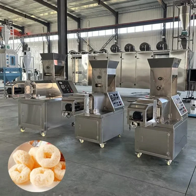 Industrial 150 Kg/h Rice Puffed Food Extruder Stainless Steel Puffed Corn Snack Maker