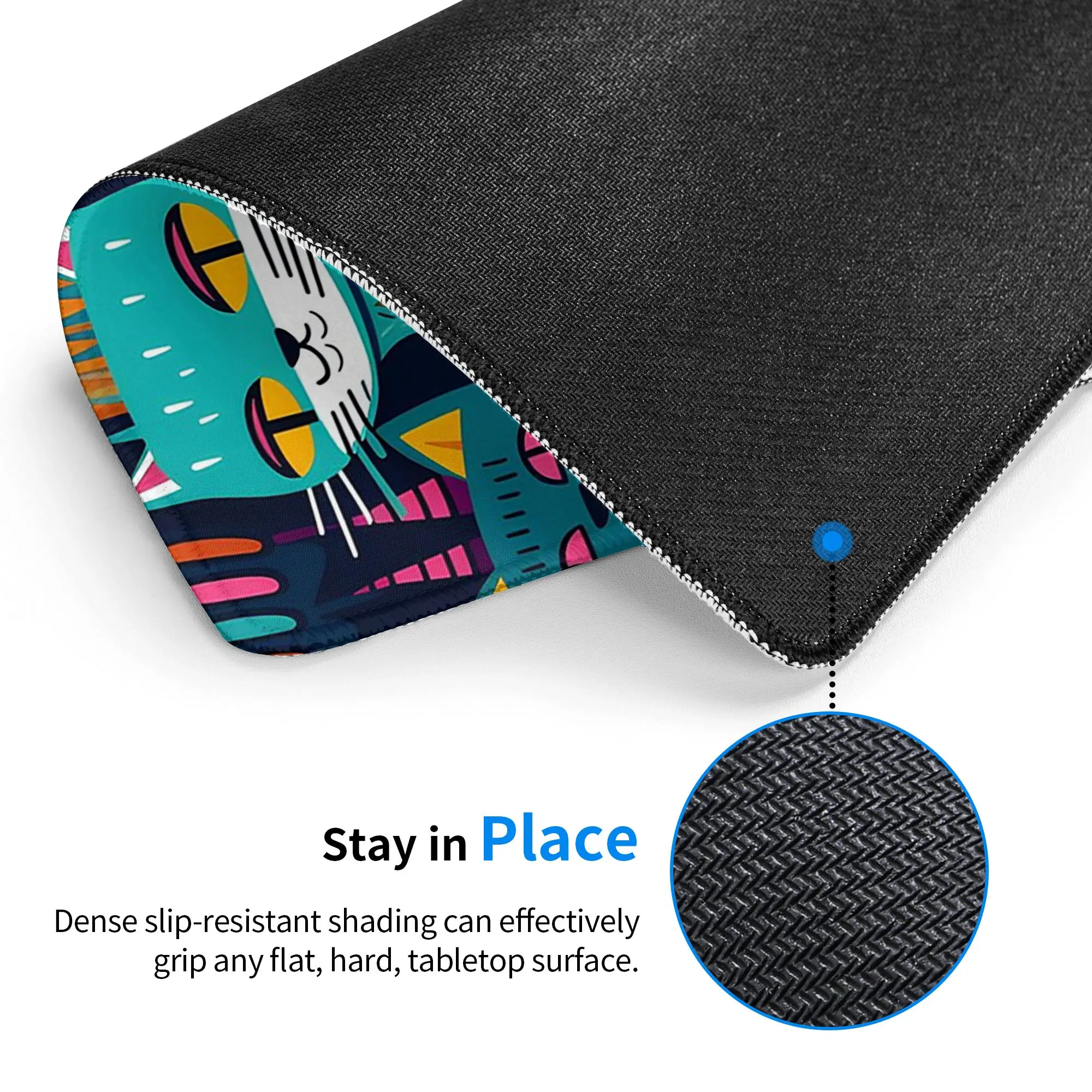 Cartoon Cats Creative Colour Mouse Pad Computer Keyboard Mouse Mat Gaming PC Laptop Desk Mat Office Accessories Table Mats