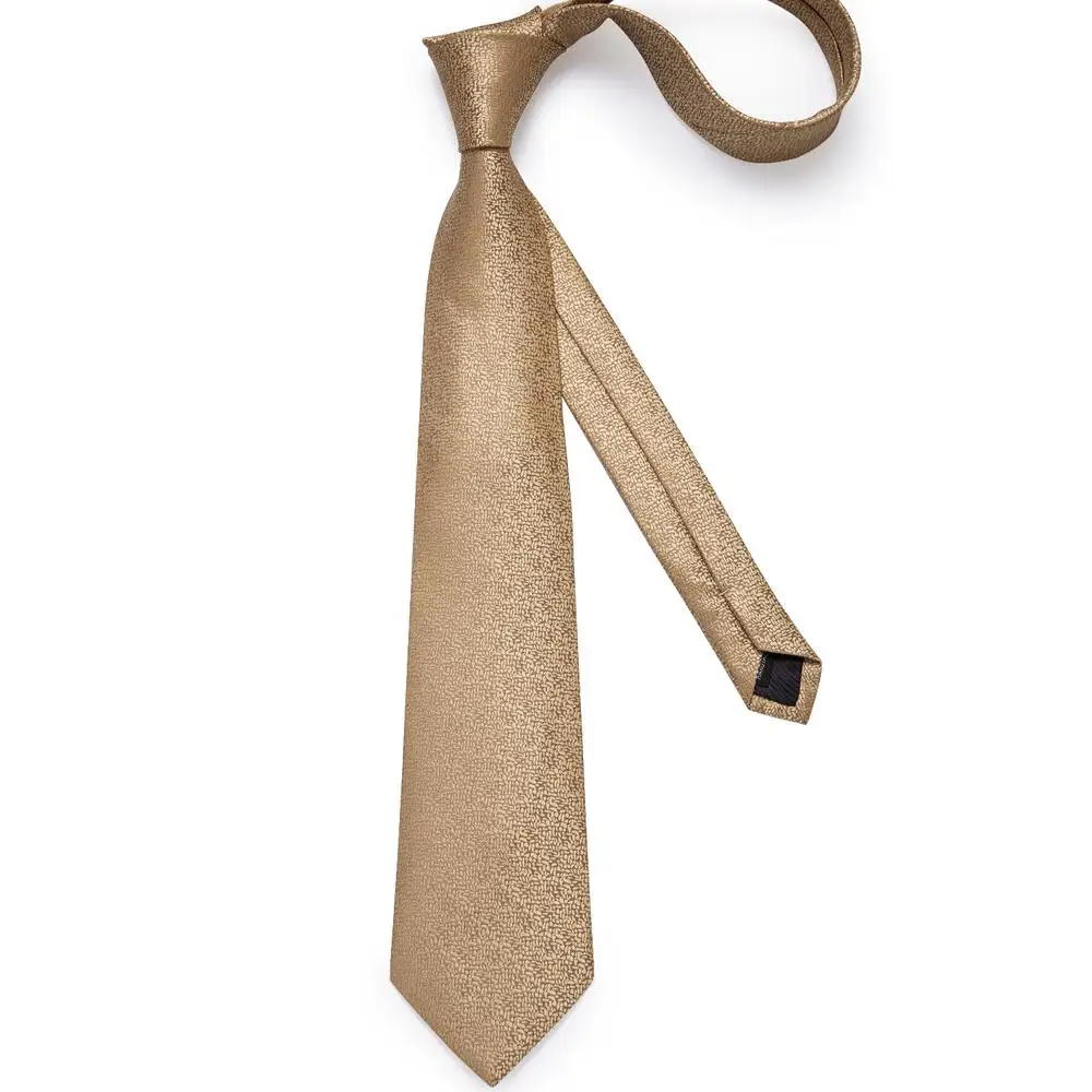 طقم أزرار أكمام للرجال ، ربطة عنق بيزلي صلبة ، حفل زفاف رسمي للأعمال ، ربطة عنق ، حرير أصفر ذهبي