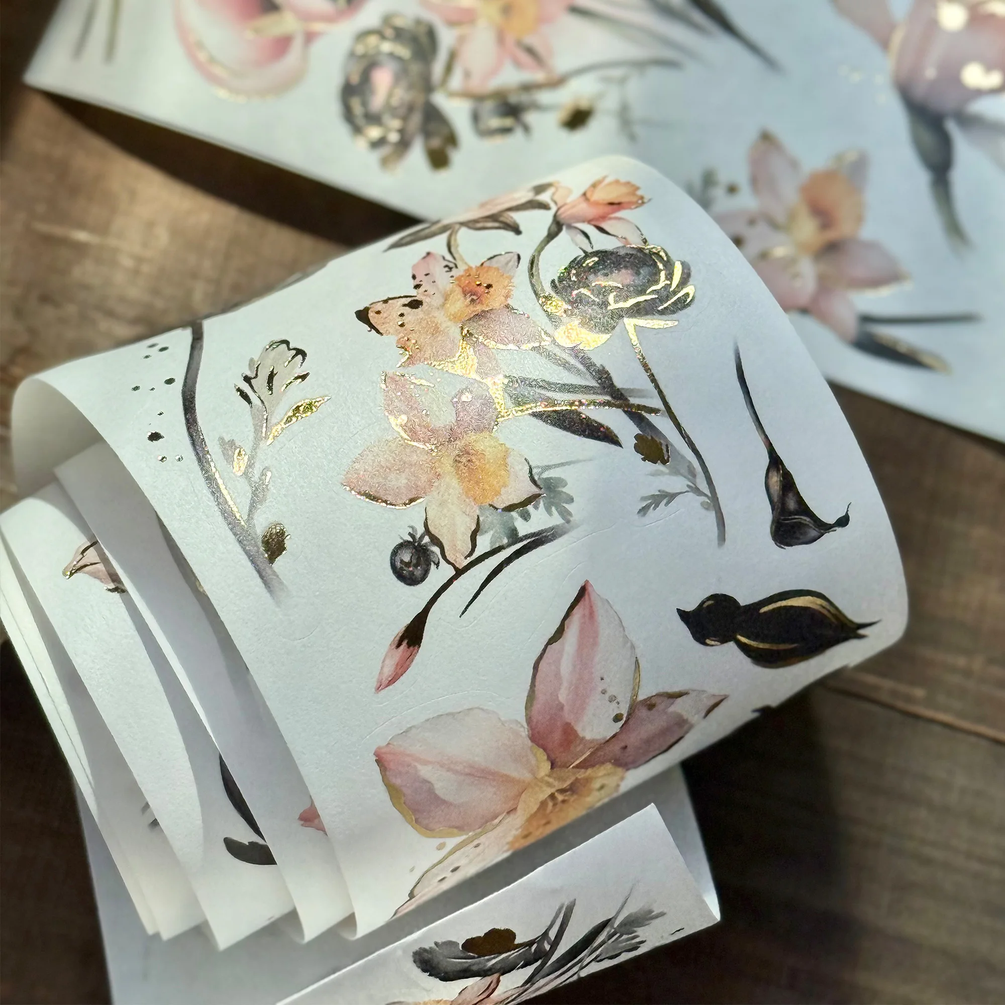 WT Studio Vintage Flower Garden Rose Washi PET الشريط لصنع بطاقة الخطة DIY سكرابوكينغ خطة ملصق مزخرفة #4