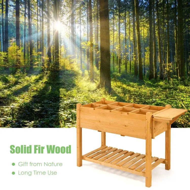 Kit de caixa de plantador elevada com 8 grades e mesa dobrável