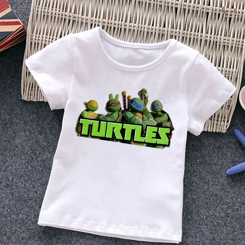 Nickelodeon Latest model Ninja Turtles high-quality 100% cotton T-shirt for boys and girls, comfortable and skin-friendly top