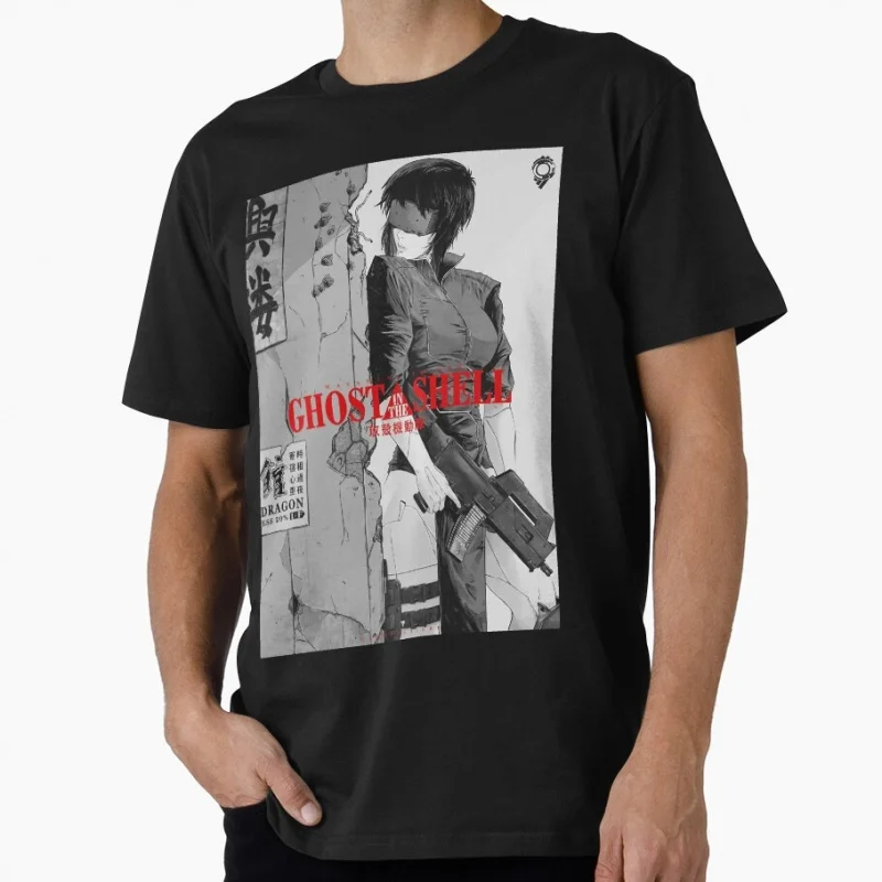 

Sci-Fi Manga Ghost in the Shell Aesthetic Anime T Shirt 0507 Cyberpunk Major Motoko Graphic Tee Y2K clothes All size Tops S-6XL