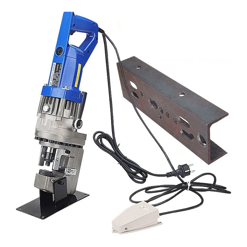 220V 110V Electric Hydraulic Punching Machine Hydraulic Hole Puncher Angle/Channel Plate Copper Aluminum Iron Punching Tool