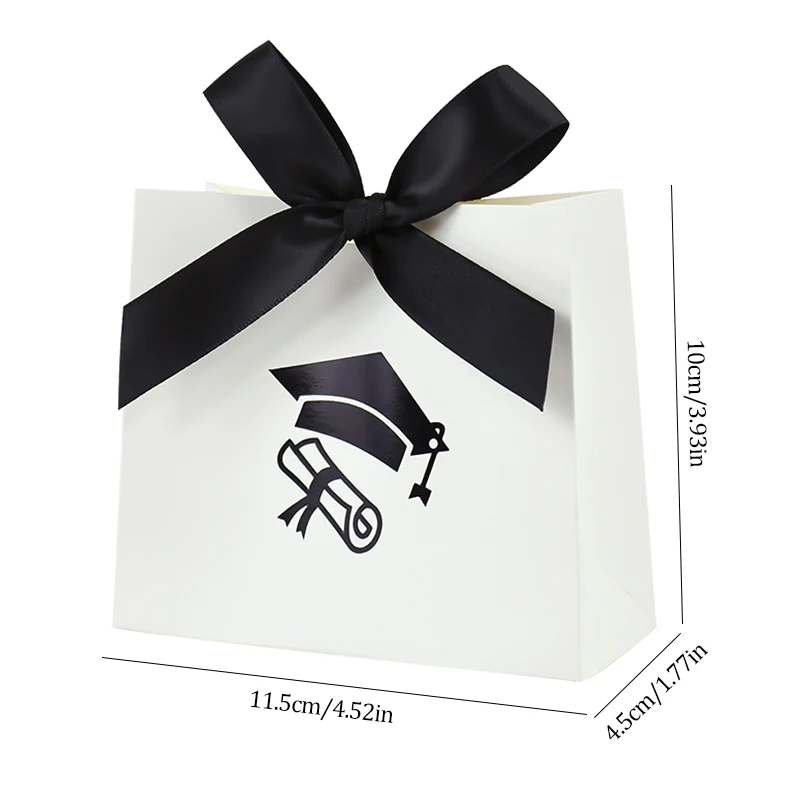 10pcs Graduation Candy Boxes Bachelor Hat Printed Chocolate Gifts Packaging Bag Class of 2024 Congrats Grad Party Decor Supplies images - 6