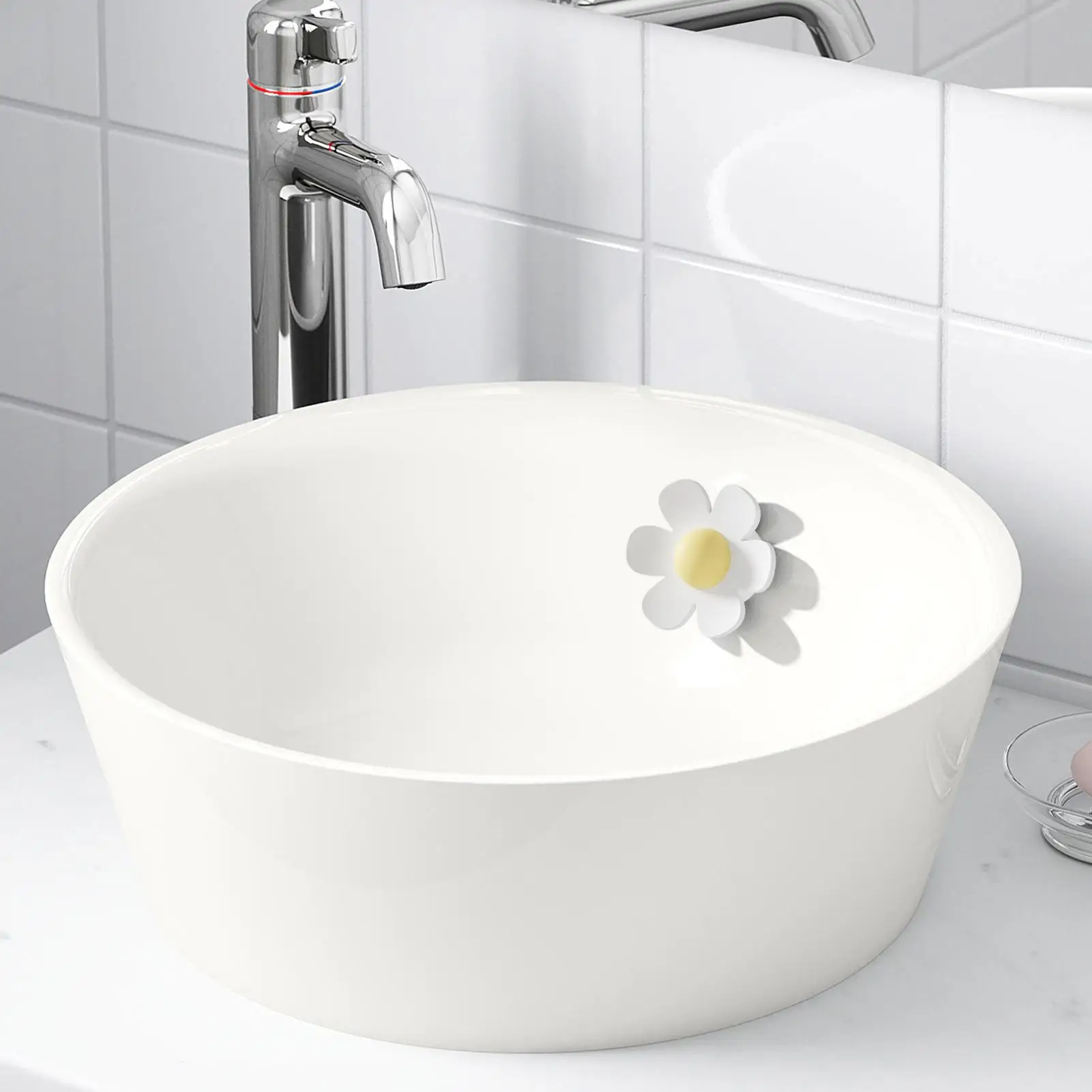 Silicone Sink Overflow Stopper Flower Shaped Drain Plug, Durable & Easy To Install, Prevents Water Overflow And Clogging