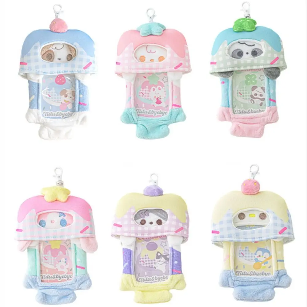 การ์ตูนแมวสัตว์ Photocard ผู้ถือสุนัขสไตล์เกาหลี Plush Idol Photocard ผู้ถือ Kawaii น่ารักรถบัสกลางแจ้ง