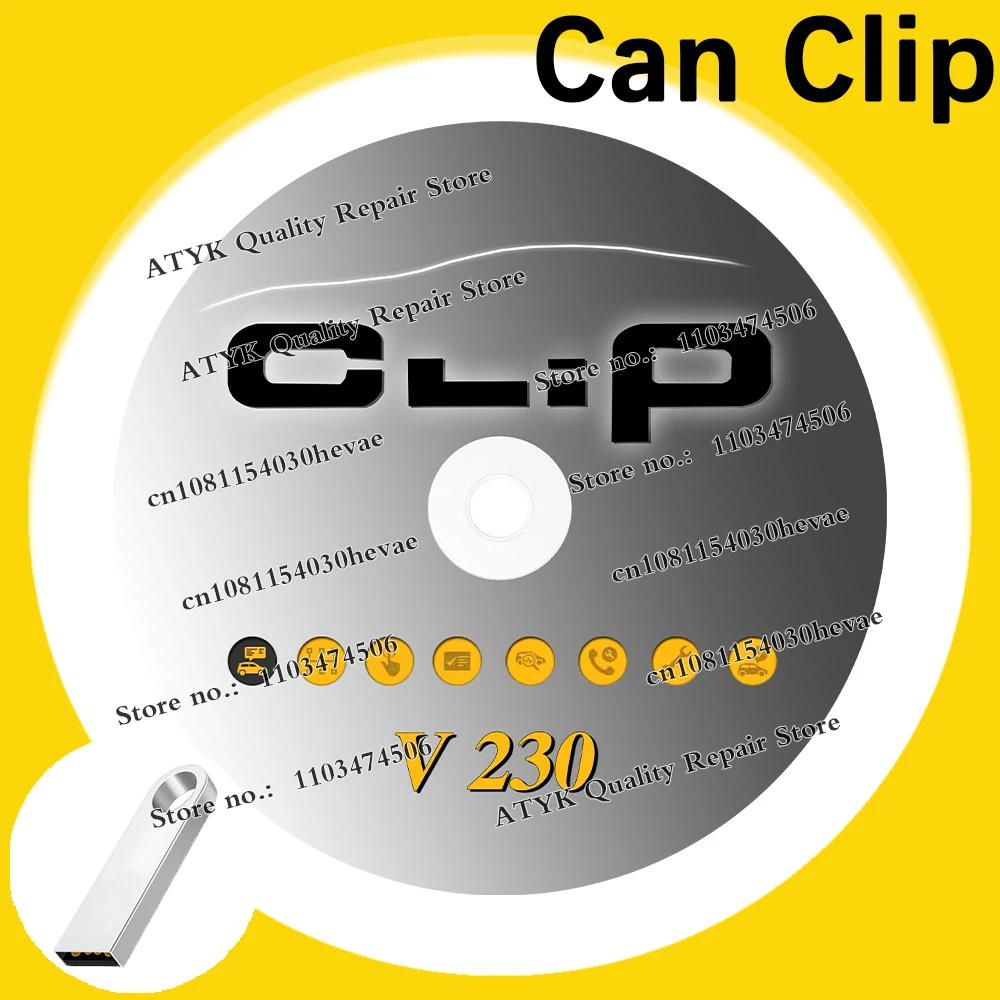 Newest Software V230 V218 V212 For Can Clip Diagnostic Tool Free Keygen CanClip Cars Automobile Maintenance Win VM