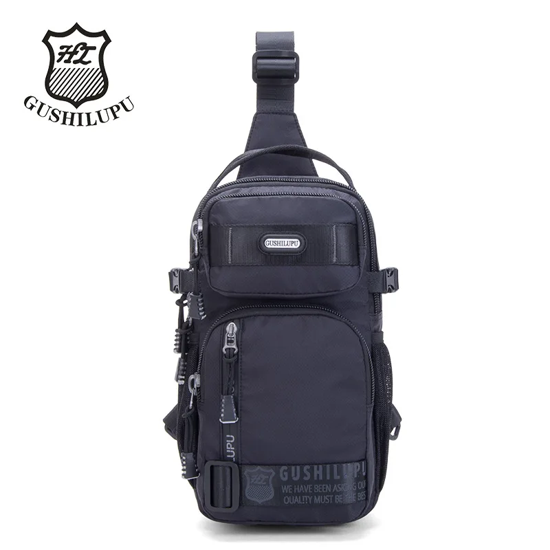 

Мужская повседневная многоэтажная нагрудная сумка из ткани Ox для улицы, многофункциональная маленькая сумка через плечо для отдыха с Guilupengli