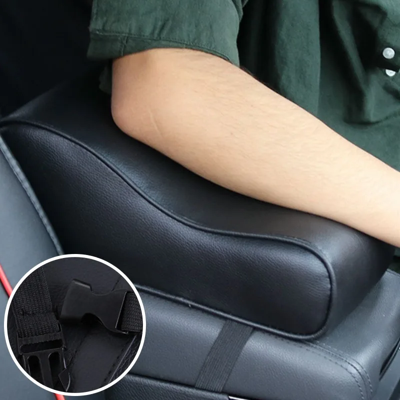 Leather Car Central Armrest Soft Pad Black Auto Center Console Arm Cushion Thicken Memory Foam Auto ArmrestsVehicle Protective