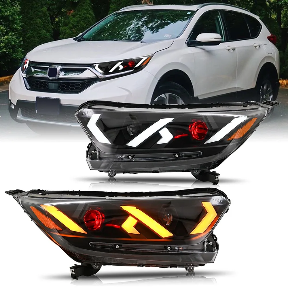 

1 комплект светодиодных фар проектора для Honda CRV 2017-2021, фары в сборе, рождественские указатели поворота, передние фары