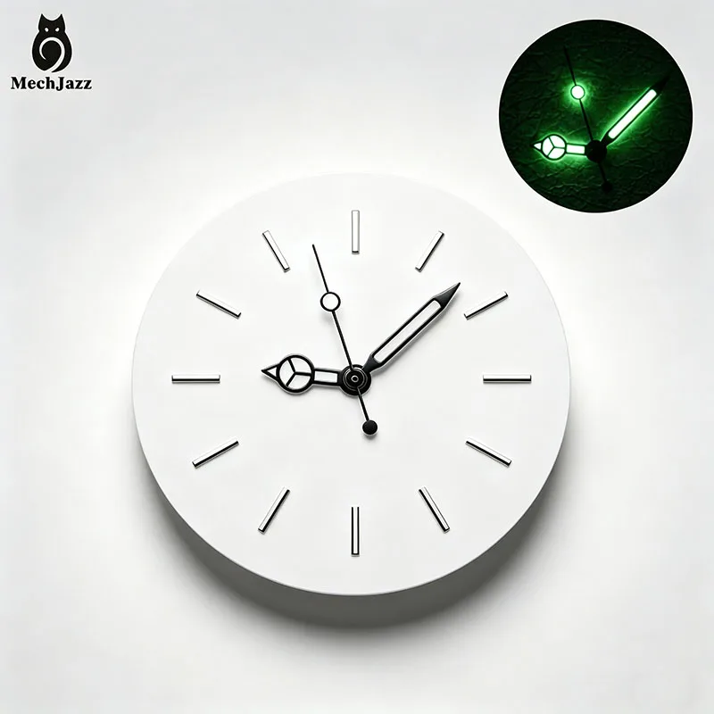 MechJazz Black Mercedes Watch Hands Green Luminous Fit NH35 NH36 4R35 8215 Movement Water Ghost Mod Watch Needles