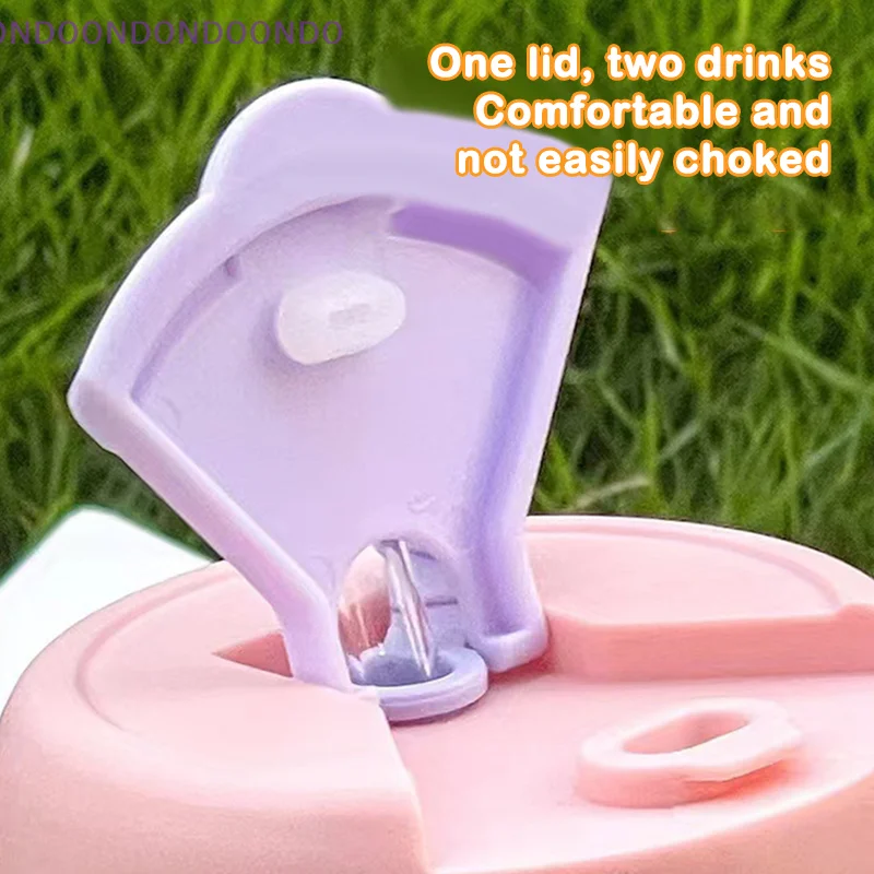 

For Girls Leakproof Drinking Cup For Outdoor Travel With Pearl Bracelet 350ml Cute Cartoon Letter Straw Cup Cute Water Bottle