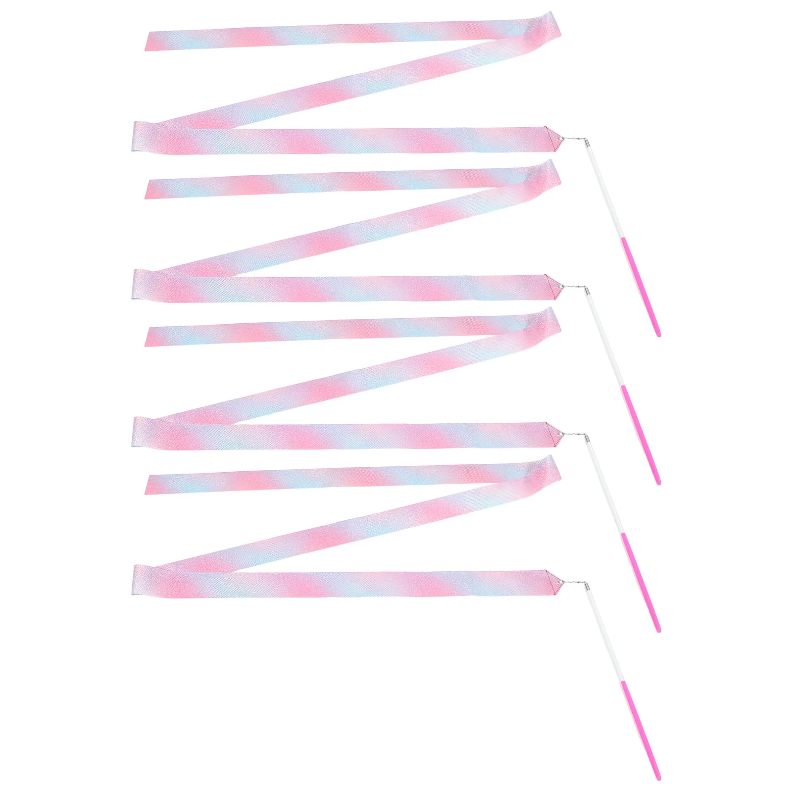 

4 Pcs Artistic Gymnastics Ribbons 2M Pink Polyester Streamers Kids Dance Wands Rhythmic Practice Equipment Gymnastics Toys