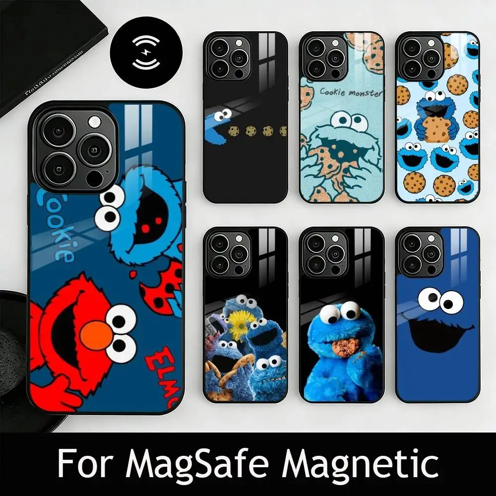

Cut Cartoon C-Cookies Monster Phone Case For iPhone17,16,15,14,13,12,11 Plus,Pro Magnetic with Magsafe Wireless Charging