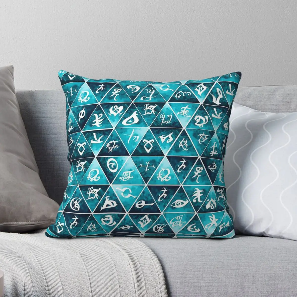 Shadowhunters Runes Mosaic Square Pillowcase Polyester Linen Velvet Printed Zip Throw Pillow Case Sofa Seater Cushion Cover 18