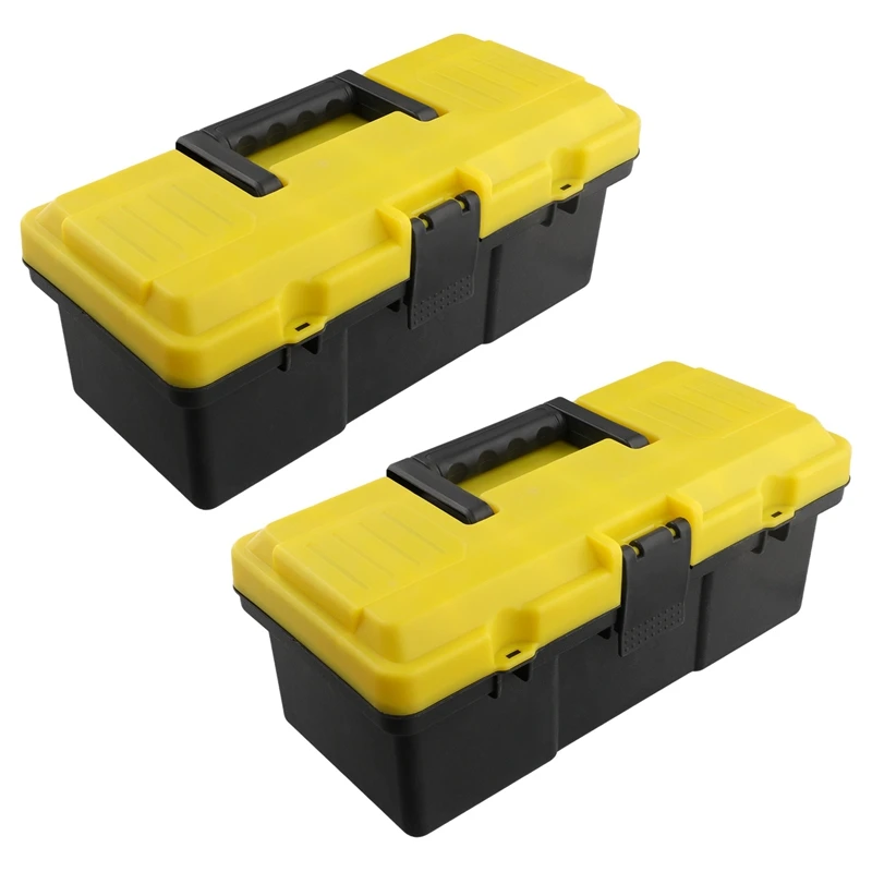 12In Electrical Toolbox Thickened Plastic Sturdy Storage Box Repair Machinery Woodworker Home Office Storage Tool 2PCS