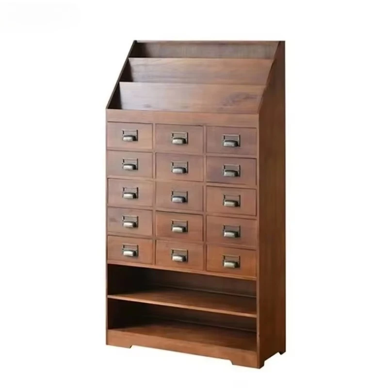 PG   living room multi-drawer decorative locker American retro magazine record traditional Chinese medicine chest storage