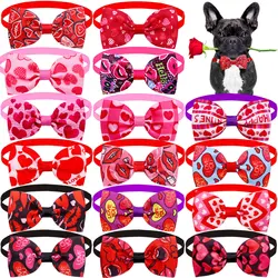 10pc Dog Bow Tie Valentine's Day Dog Grooming Accesories Pink Love Pets Dogs Bowties Neckties Spring  Samll Dog Accessories