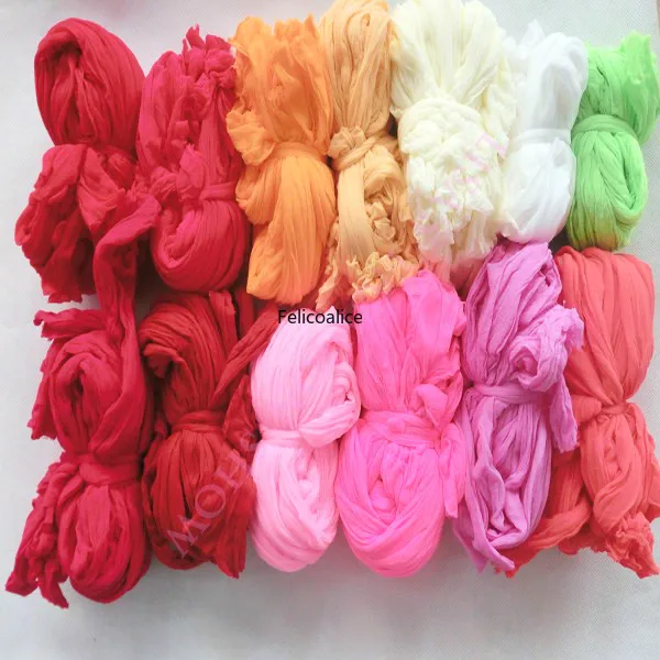 30pcs 2.5m Multicolor Nylon Flower Stocking Making Accessory Handmade DIY Nylon Flower Stocking Christmas Decoration