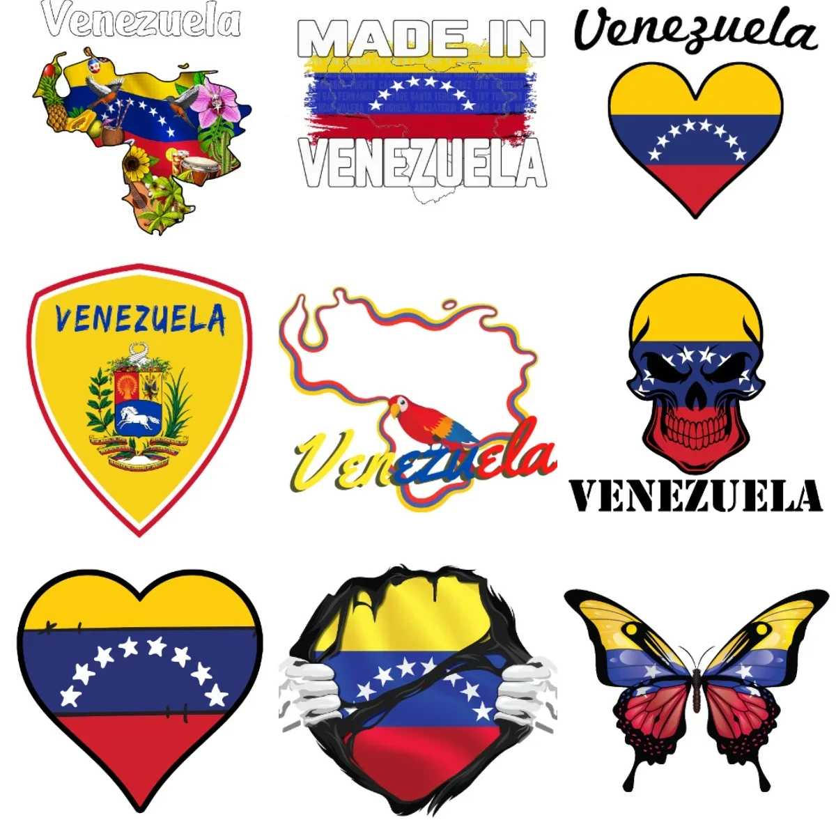 

YV Venezuela Flag Map Creative PVC Car Stickers for Car Van Bicycle Off-road Window Helmet Wall Decoration Accessories