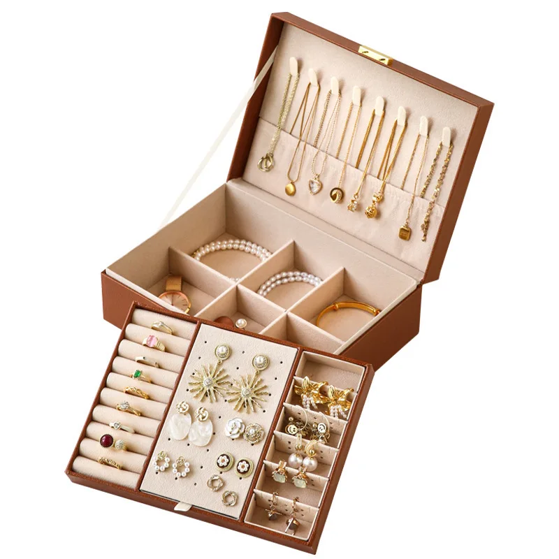

New Jewelry Box Storage Box High-end Large Capacity Ring Earrings Necklace Bracelet Watch Jewelry Jewelry Packaging Box