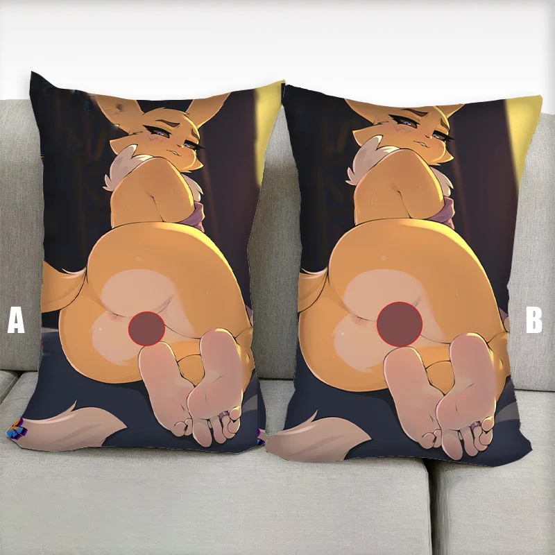 Dakimakura Anime Pillow Renamon Furry Nsfw Half Body Cartoon Pillow Core Double Side Print Bedding Gifts