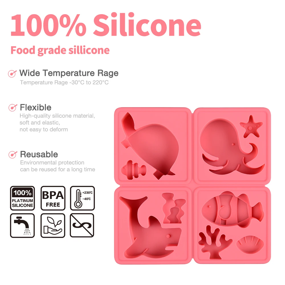 4 Cavities Cartoon Shape Soap Mold Silicone Mould For DIY Handmade Soap Making Animals Bird Dog Cat Owl Pig Duck Whale Tiger